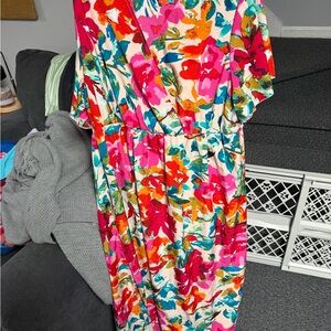 SHEIN Colorful Floral Maxi Dress